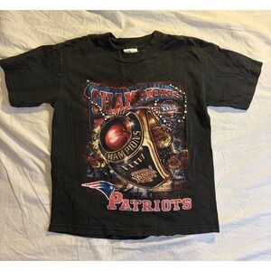 New England Patriots Super Bowl XXXVI Champions T-Shirt NFL Youth M 10-12 Y2K